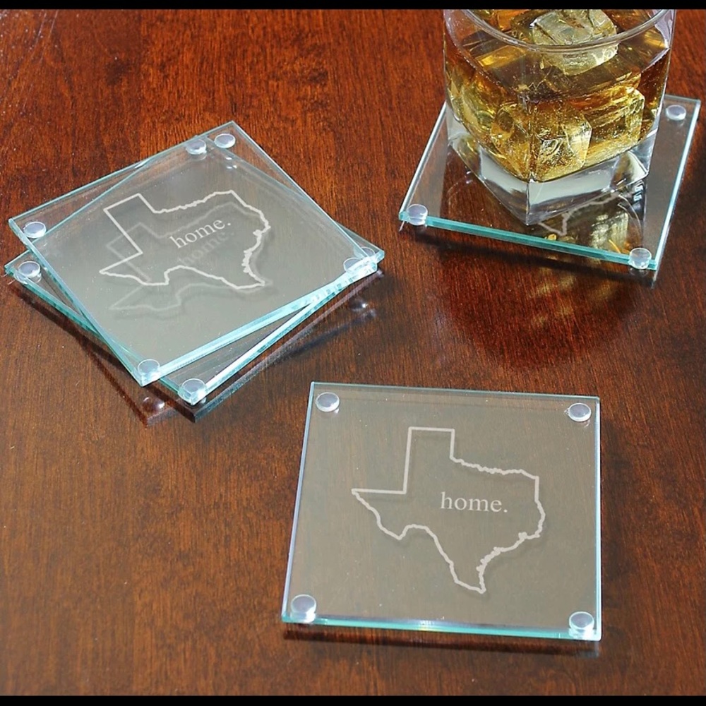 Slab Glass Coasters, Set of 4